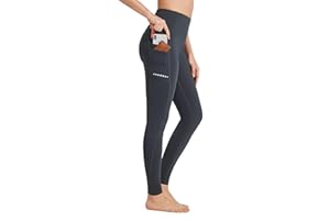 BAYGE Leggings Deportivos Térmicos Mujer Cintura Alta Fleece Forrado Impermeable Opaco Control Vientre Ajustado Slim Fit Yogahose Pantalón Deportivo Sweathose Fitness con Bolsillos