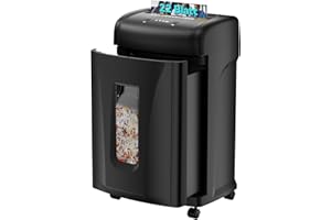 WOOLSCHE Aktenvernichter, Papierschredder 22-Blatt-Aktenvernichter mit hoher Sicherheitsstufe P-4,Kreuzschnitt,Kreditkarte/CD,Aktenvernichter für das Office