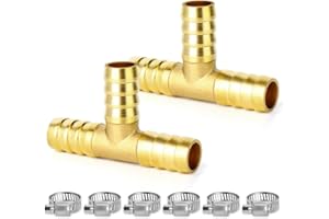 TAILONZ PNEUMATIC 10mm Laiton 3-Way Tee Tuyau Barb Raccord（pack de 2）