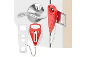 ZKGYUS Serratura Portatile per Porta, Serratura Porta Interna, Serratura di Sicurezza da Viaggio, Serratura Antifurto Porta, Blocco Porta Portatile, per Viaggi Casa Appartamento Hotel dormitorio