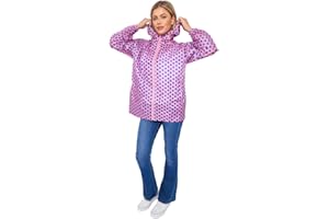 Top Demand New Ladies Womens Printed Kagoul Mac Rain Coat lightweight Waterproof Hood Jacket Top