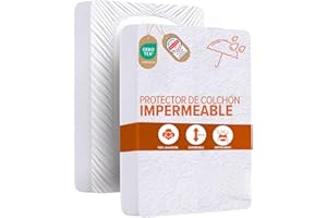 Dreamway Protector de colchón 90x190 cm – Alérgeno Impermeable y Resistente, sábana Bajera de algodón Oeko-Tex – Altura 30 cm, elástico en Todo el Contorno