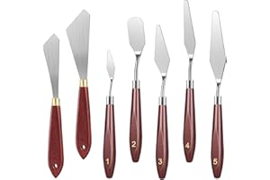 HYMAIPROSPERITY 7Pcs Multifunctional Painting Knife Set - Ergonomical Hybrid Spatula Stainless Steel Knives for Artist Oil & Mini Rock Painting