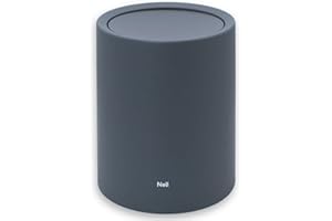 Nell Poubelle, en plastique durable avec design double couche, idéale pour dissimuler le sac poubelle, parfaite pour la salle de bain ou le bureau (Gris, 8L Avec Couvercle)