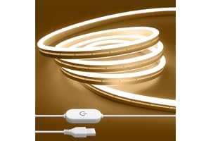 ShineBurky 2M Neon LED Strip Lights, Warm White 3000K, 5V USB Cuttable Waterproof Dimmable Flexible Rope Lights for TV Backli