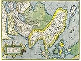 5 x 7 Kunstdruck Postkarte Das Museum Outlet - Art Postkarte - Asien, Abraham Ortelius 1570 - Set 12 Stück Postkarten