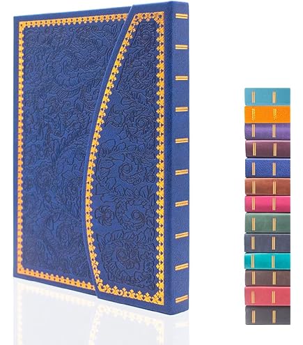 VICTORIA'S JOURNALS Kunstleer vintage dagboek harde kaft gevoerd notitieboek oud uitziend reisdagboek, A5 formaat 15,7 x 21,1 cm (lichtblauw, A5
