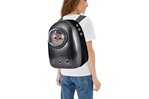 PETCUTE Mochila para Mascota,Transpirable Mochila Transportín Perro con Correa de Hombro Ajustable,Cremalleras Dobles,Bolsa de Transporte de Burbujas para Gato de Perro Pequeños Animales Azul