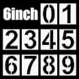 6 Inch Number Stencils Set, 0-9 Address Number Painting Stencil Templates, Reusable Plastic Digital Templates for Cake Stencil Mailbox Signs Parking Lot House Numbers Stencils Wall Art, 10PCS