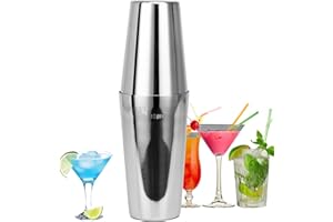 CKductpro Kit Bartender, Boston Cocktail Shaker in acciaio inossidabile Bar Set, Boston 20oz+25oz, Libretto Di Ricette, Agitatore per cocktail, d'argento