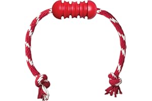 KONG Dental mit Seil - Für die Zahnpflege von Hunden - Befüllbares Kauspielzeug - Reinigt Zähne und Zahnfleisch - Für Kleine Hunde