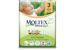 34 St. MOLTEX Nature No1 Ökowindeln BÄR Babywindeln MIDI Gr 3 (4-9 kg)