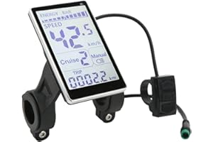 CUIFATI Display LCD per bici elettrica, pannello di controllo display multi-informazioni, 5 pin 24V 36V 48V 60V universale, pannello LCD impermeabile per modifica bicicletta
