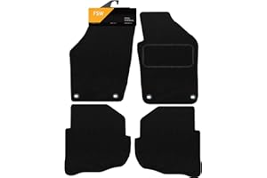 FSW - Tailored Mats - Fits VOLKSWAGEN Polo 2004-2009 - - Black Carpet - Anti Slip Mat - Non Slip Car Floor Mat, Fitted With Clips & Granulated Backing - 4 Pc Floor Mat Only