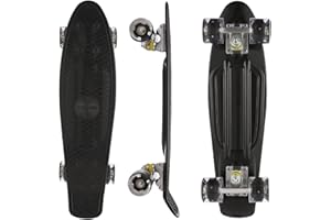 ‎CAROMA Caroma Skateboard für Kinder,Cruiser Skateboard Mädchen Junge Anfänger Jugendliche Erwachsene,56 cm Mini Komplette Skateboard mit PU-Rädern,Retro-Stil,Longboard mit All-in-One Skate T-Tool