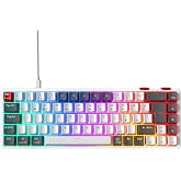 Rampage YORU MINI Beyaz/Gri Type-C Bağlantılı OUTEMU Red Swich Q Mekanik Gaming Oyuncu Klavye RGB