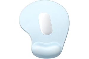 Hsurbtra Tapis de Souris, Ergonomique Tapis de Souris Gamer avec Repose Poignet en Gel, Portable, Parfait pour Ordinateur, Bureau, Travail, Bleu Ciel