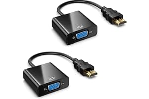 QGECEN HDMI to VGA, Gold-Plated HDMI to VGA Adapter (da maschio a femmina) for Computer, Desktop, Laptop, PC, Monitor, Proiettore, HDTV, Chromebook, Raspberry Pi, Roku, PS3, Xbox, Camera and More...