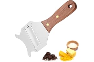 OTUFAN Affetta Tartufi Professionale - Tartufi Grattugia Formaggio - In Acciaio Inossidabile 18/8 Manico in Legno Regolazione a Vite Spessore Regolabile Affetta Burro Multifunzione Cioccolato per Formaggio