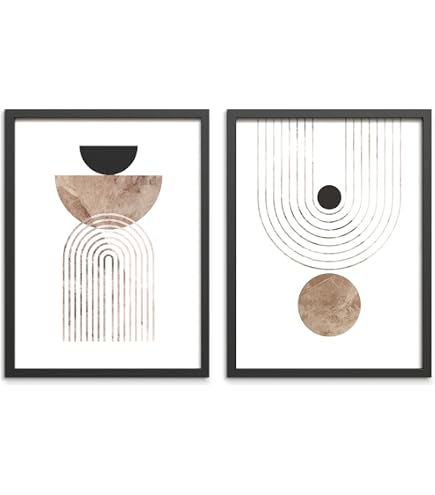 2er Boho Poster Set – Abstrakte Schwarz-weiße Linienkunst Auf Leinwand, 40 X 50 Cm, Ohne Rahmen, Für Moderne Wanddekoration