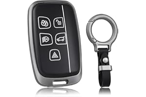 OFF WE GO Custodia Chiave Cover Chiave Guscio Chiavi per Discovery Range Land Rover Sport Evoque Velar Jaguar XF XE XF XJ F-PACE Coprichiave Macchina Copri Chiavi Telecomando Auto Portachiavi, Nero