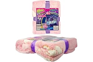 MINIHELD Leuchtende Einhorn-Decke für Kinder leuchtet im Dunklen Kuscheldecke Kinder Mädchen Flauschige Decke Einhorn Leuchtend, Weiche Wohndecke Fleecedecke Einhorndecke Geschenk für Kinder 130 x 150 cm