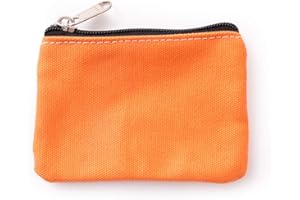 Hibate Mini monedero con cremallera para mujeres, niñas y niños, Z-naranja, One_Size, Bolsa para monedas
