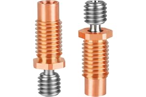UniTak3D All Metal V6 Heatbreak Threaded Upgrade Titanium Alloy und Copper Bimetall Ugello per la Gola per Stampante 3D V6 Hotend (2Pezzi)