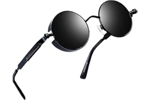 Joopin Occhiali da Sole da Uomo Donna Rotondi Polarizzati Protezione UV400 Retro Vintage Piccoli Metallo Tondi Occhiale da Sole