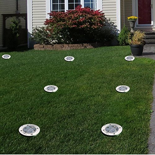 2 Stück Keine Verkabelung große Solarleuchte für Außenleuchte Wasserdicht 4 LED 40LM Pfad Garten Landschaft Spike Beleuchtung für Hof Auffahrt Rasen Weiß (12 cm breit) - 5