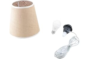 HORUS PARALUMI Kit Completo Paralume Juta Scura + Adattatore portalampada E27 con filo e interruttore trasparente - Lampada Led A+ in omaggio! Trasforma una bottiglia in lampada! Lampabottiglia.it