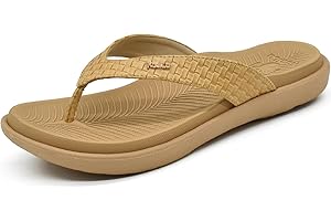 KuaiLu Tongs Femmes Sandales en Cuir de Mode été Avec Support de Orthopédique Tongs de Plage et Claquettes de Piscine