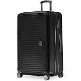 HAUPTSTADTKOFFER Mitte TSA 4-Wheel Large Hard Case Luggage with Volume Expansion 8 cm, 77 cm, 130 Litres, Black