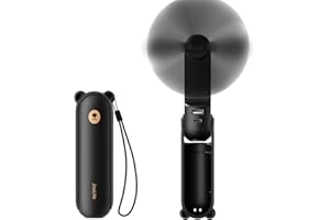 JISULIFE Mini Handheld Fan, 3 in 1 Handheld Fan, Rechargeable USB [12-19 Working Hours] with Power Bank, Flashlight, Portable Fan for Travel/Summer, Gifts for Women - Black