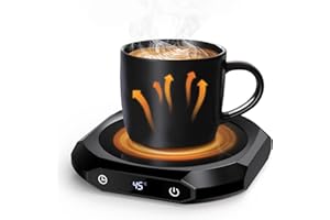 MQUPIN Riscaldatore di caffè,Scaldateiera elettrico per scrivania con 3 impostazioni di temperatura,Riscaldatore di tazza per bevande, bevande, tè, adatto per ufficio e casa(Nero)