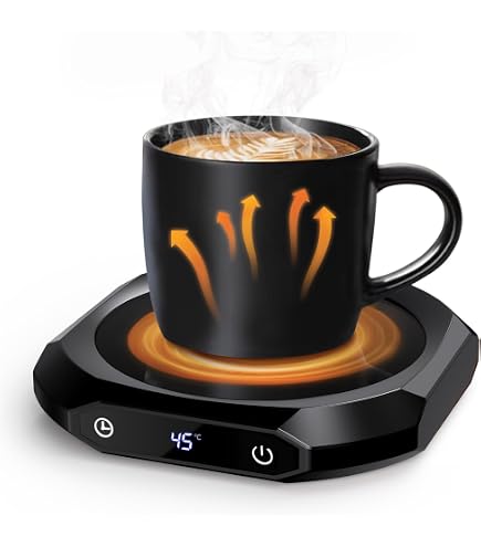 Chauffe-Tasse à Café Bureau 3 Températures - Arrêt Automatique Plaque Chauffante Noire