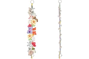 Ruzister 200 cm hängende Aufbewahrungshängematte für Stofftiere, Hängemattenecke für Stofftiere mit 20 Metallklammern, Boho-Stofftiernetz mit Holzring, Raumdekoration