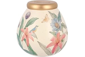 Pot of Dreams Floral Hand Painted Save And Smash Handcrafted Ceramic Cream Color Money Box | Eco Freindly & Recyclable Piggy Bank With Message | Decorative Gift and Save for Birthdays & holiday