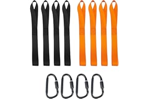 LYIVISK 8 Correas de Sujeción 405x35 mm con 4 Mosquetones de Rosca, Cintas de Amarre para Moto 1000 kg, Lazos de Fijación para Moto, Coche, Camping