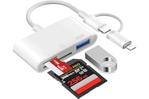TICENPE [Certificato Apple MFi] Lettore Schede SD per iPhone, USB C Lightning Adattatore Scheda SD per SD/Micro SD, SD Card Reader for iPhone, Lettore Schede Memoria per iPhone 16 15/iPad/Mac/Android Samsung
