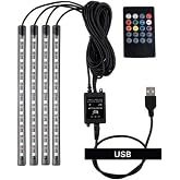 eraks car accesories USB GİRİŞLİ 9 LEDLİ ARA&Ccedil; İ&Ccedil;İ SESE DUYARLI AYAK ALTI RGB LED AYDINLATMA
