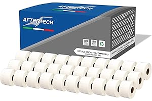 Aftertech 30 rollos de etiquetas adhesivas compatibles 11356 41 x 89 mm (300 etiquetas/rollo = 9000 totales) para Dymo LabelWriter Seiko SLP etiquetadoras impresoras S0722560 30 x 11356