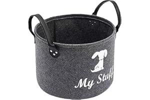 atnayo Dog Toy Basket Storage Box for Pet Toys, Felt Storage Box with Handles Collapsible