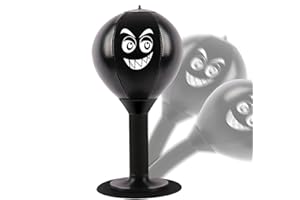 JOPIUIEO Sac De Boxe Anti-Stress – Sac De Boxe De Bureau avec Ventouse | Sac De Boxe De Bureau Robuste avec Expression | Punching Ball De Bureau, Jouet Anti-Stress pour Adultes, Bureau, École