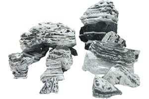 Aqua Della, Decoración para Acuario Cloudy L - ±2Kg Negro/Gris, Adecuado para Agua Dulce Agua de Mar, Detalle Realista, Accesorio, Piedras Naturales para Aquascaping Terrarios