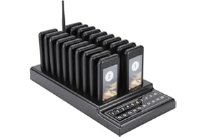 ‎TONYSA Tonysa Tonysa Wireless Paging Queue System, Wireless Queue Calling System, Guest Uf/Customer Call System mit 20 Kanälen 20 Pager für schnelles Restaurant Cafeteria Fast Food