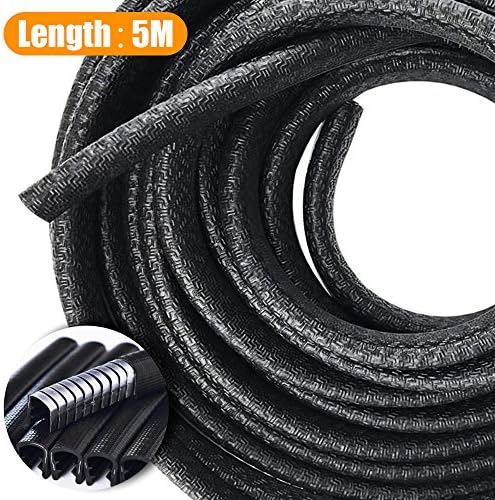 Coardor Car Door Guards Protectors 5M Rubber Edge Trim U Shape Strip Seal Black for Cars Metal Edges Boats and Heavy Equipment