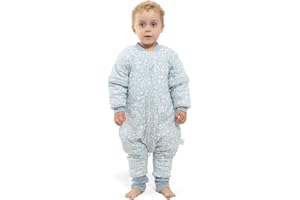 MOSEBEARS Śpiwór niemowlęcy z ciepłą podszewką, zimowy śpiwór dla dzieci, zdejmowane rękawy, dla chłopców i dziewczynek, uniseks, rabbit, 2-4 Lat