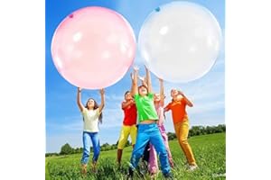 Vercico 2 PCS Giant Bubble Ball XXL, 80-90CM Water Balloons Inflatable Water Ball Water Toys for Kids Outdoor Soft Super Large Rubber Ball Oversize Beach Ball Garden Party Outdoor Pink and Blue