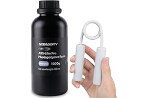 Resina para Impresora Aceaddity ABS-Like Pro - Resina Fotopolimérica Estándar para Curado UV de con Dureza y Tenacidad para Impresoras 3D LCD/DLP/SLA, Alta Precisión y No Quebradiza (Gris, 1kg)